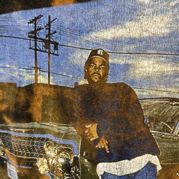 Vintage Ice Cube Tee Shirt Distressed Acid Washed Size Medium Large Rap T-Shirt - Picture 2 of 7